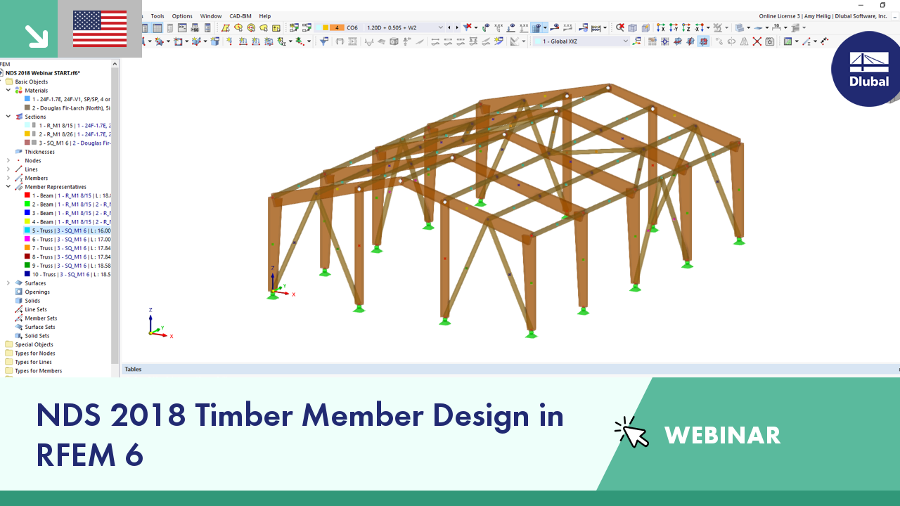 NDS 2018 Vérification des barres bois dans RFEM 6