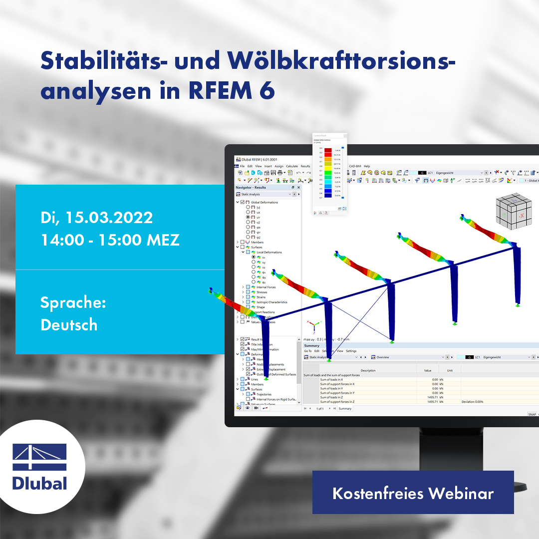 Analyse de stabilité et de flambement par flexion-torsion dans RFEM 6