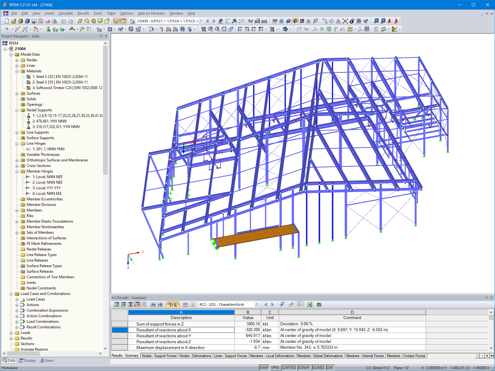 3D-Modell der Talstation in RFEM (© m3-ZT GmbH)