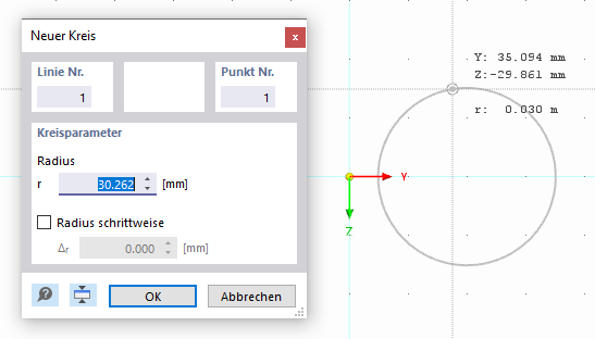 Définir le cercle graphiquement