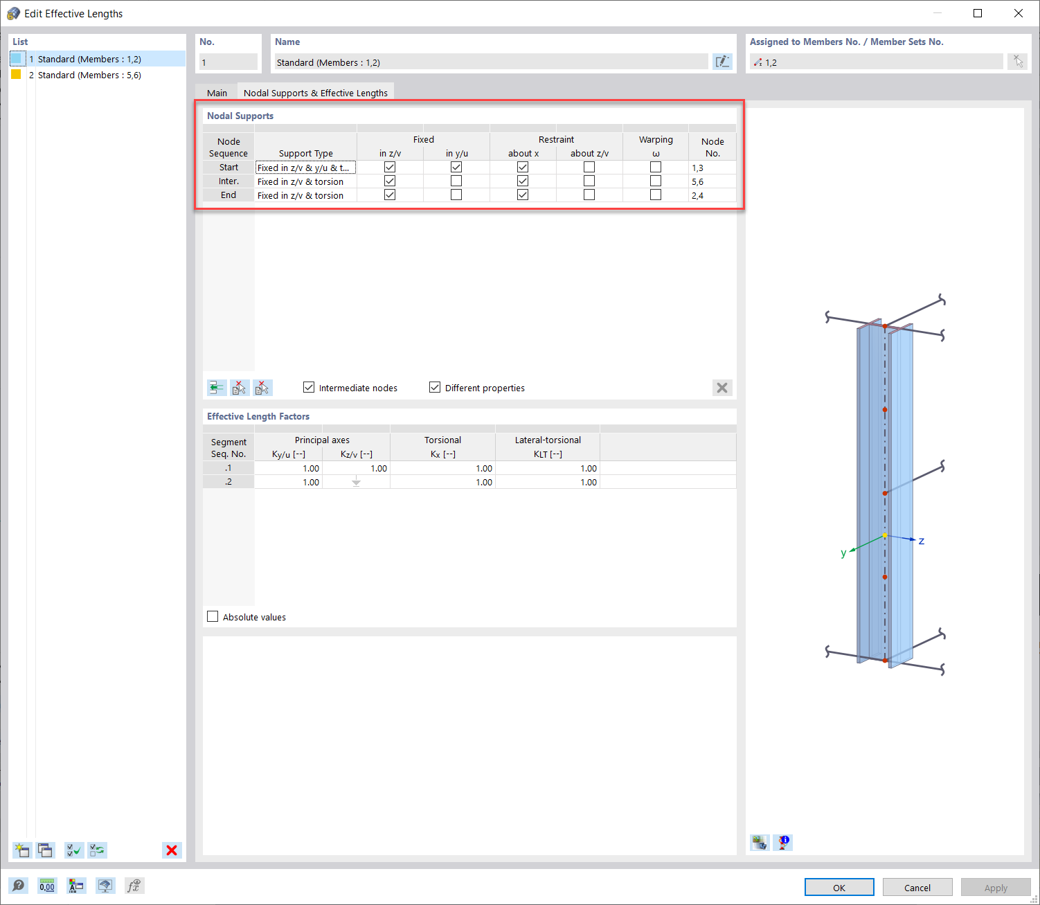 FAQ 005240 | Comment définir les longueurs efficaces lors de la vérification de l'acier dans RFEM 6 ?