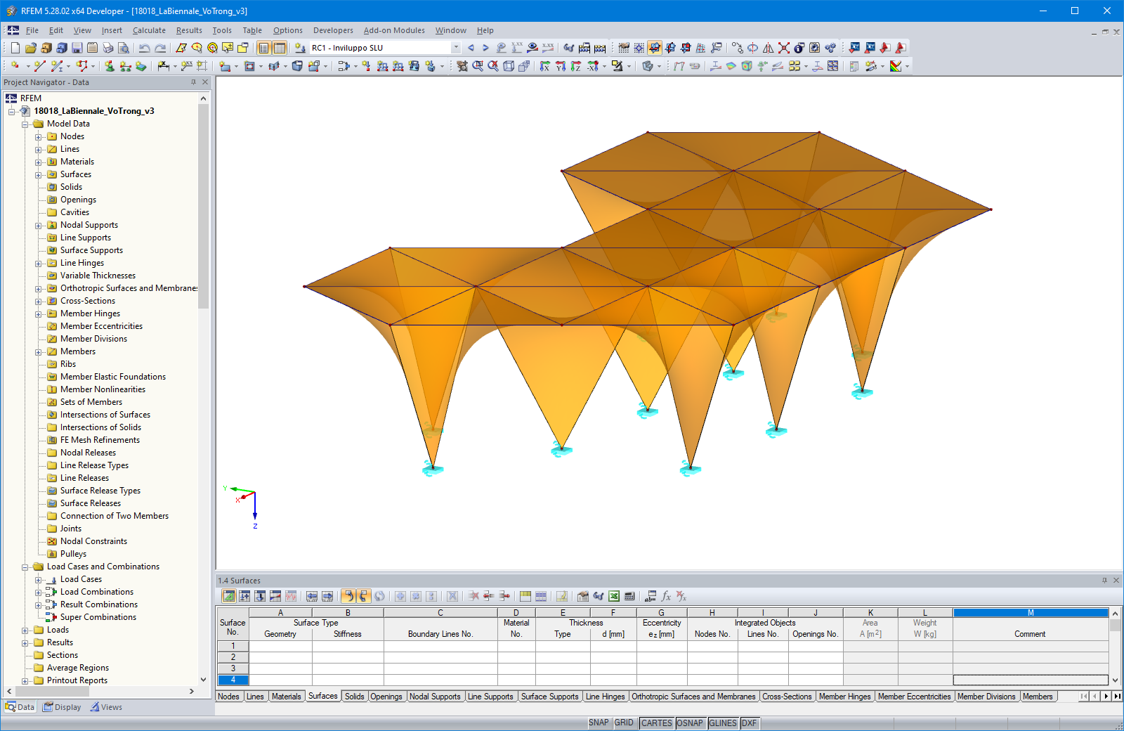 Modèle 3D d'une stalactite de bambou (© Ergodomus Timber Engineering)