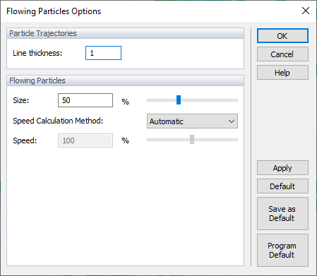 Options de Particules Fluides