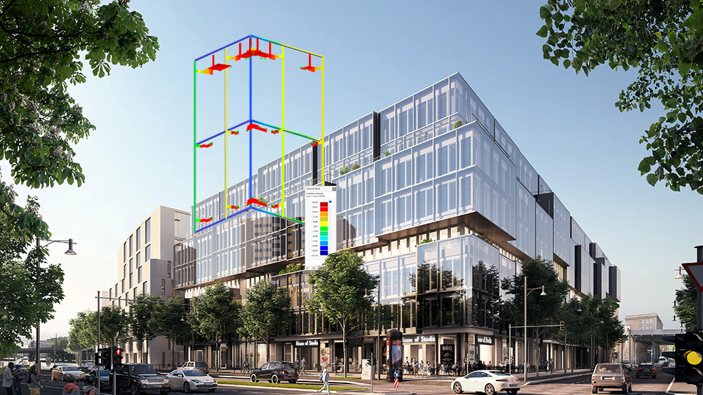 Solution | Façade de l'immeuble de bureaux VoltAir