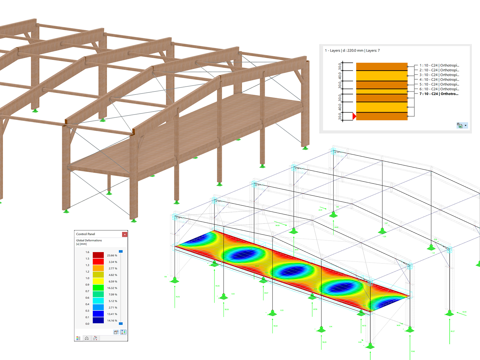 Structure de la halle en bois