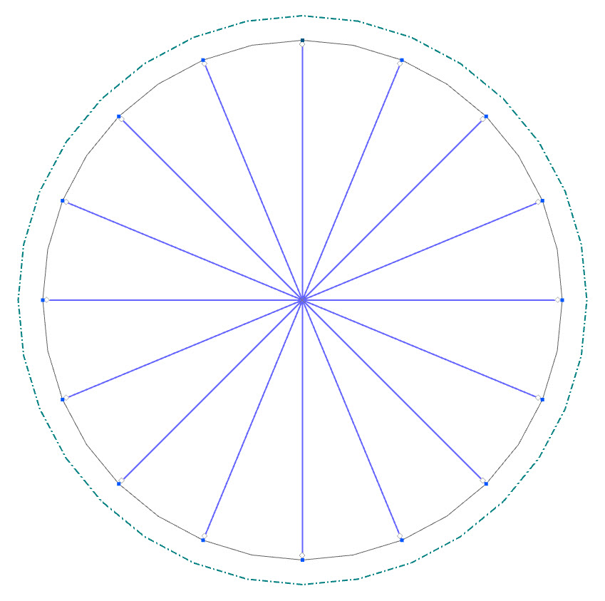 Modèle de boulon – Rayons dans le trou de boulon