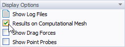 Options d'affichage, résultats sur le maillage de calcul