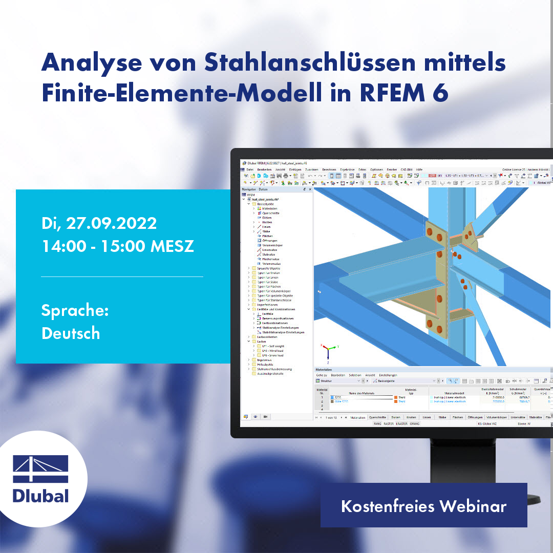 Analyse des assemblages acier à l'aide d'un modèle aux éléments finis dans RFEM 6