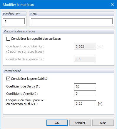 Modification du matériau, perméabilité