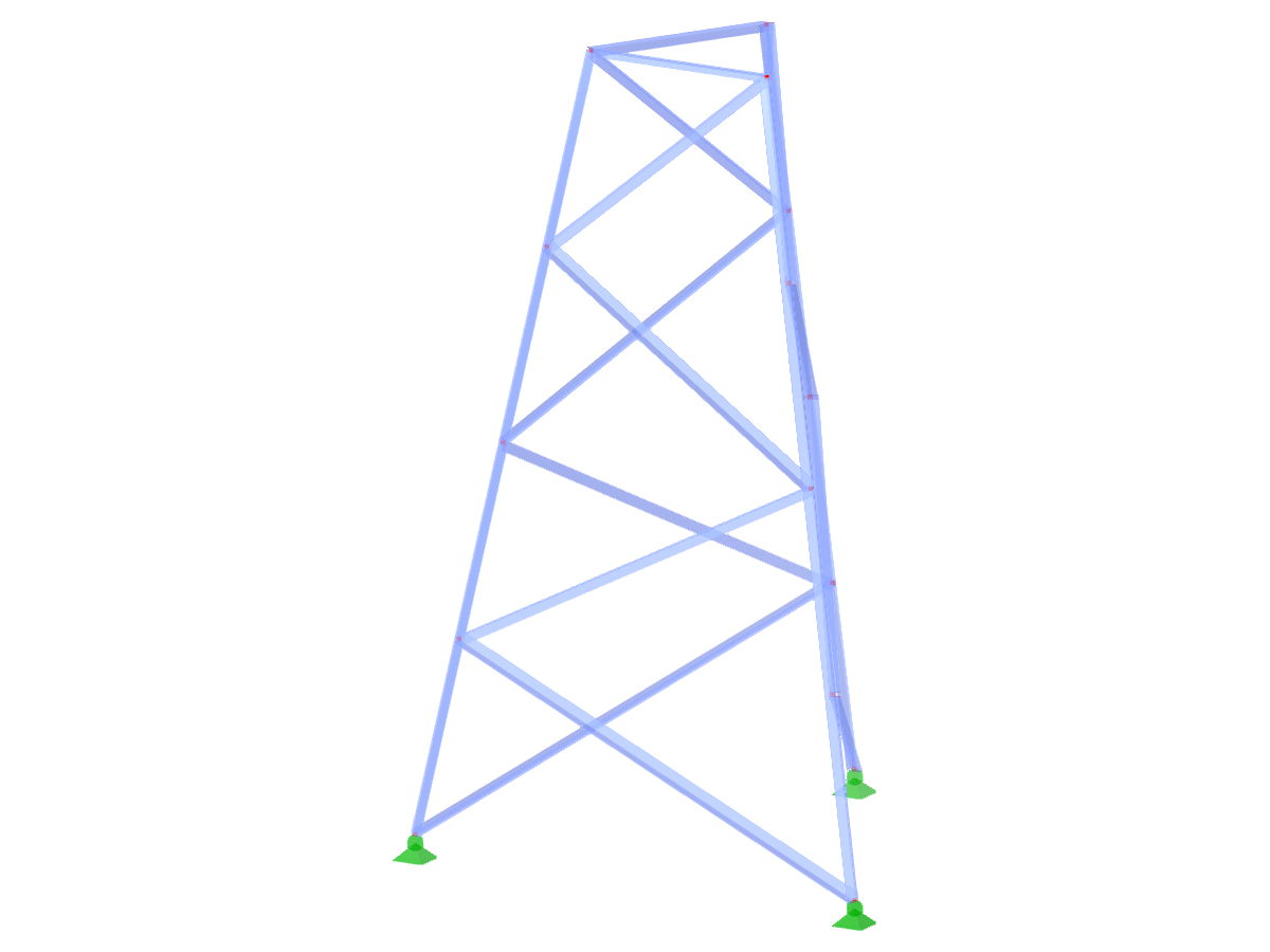 Numéro de modèle 2315 | TST012-a | Pylône en treillis | Plan triangulaire | K-Diagonales à droite