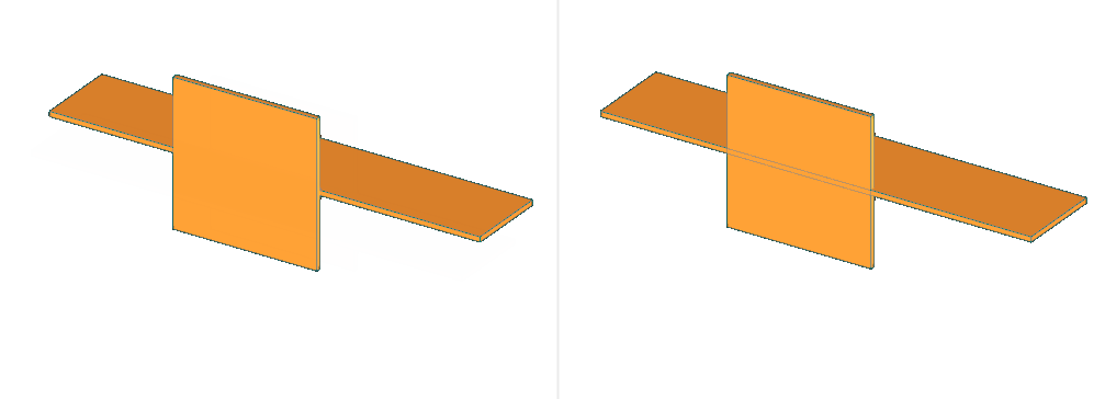 Plan de coupe : Plus près (gauche), Plus loin (droite)