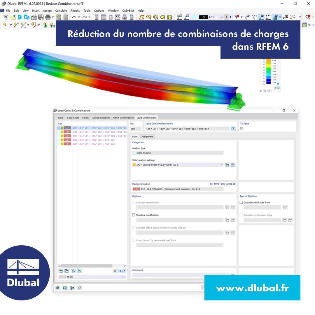 Réduction du nombre de combinaisons de charges\n dans RFEM 6