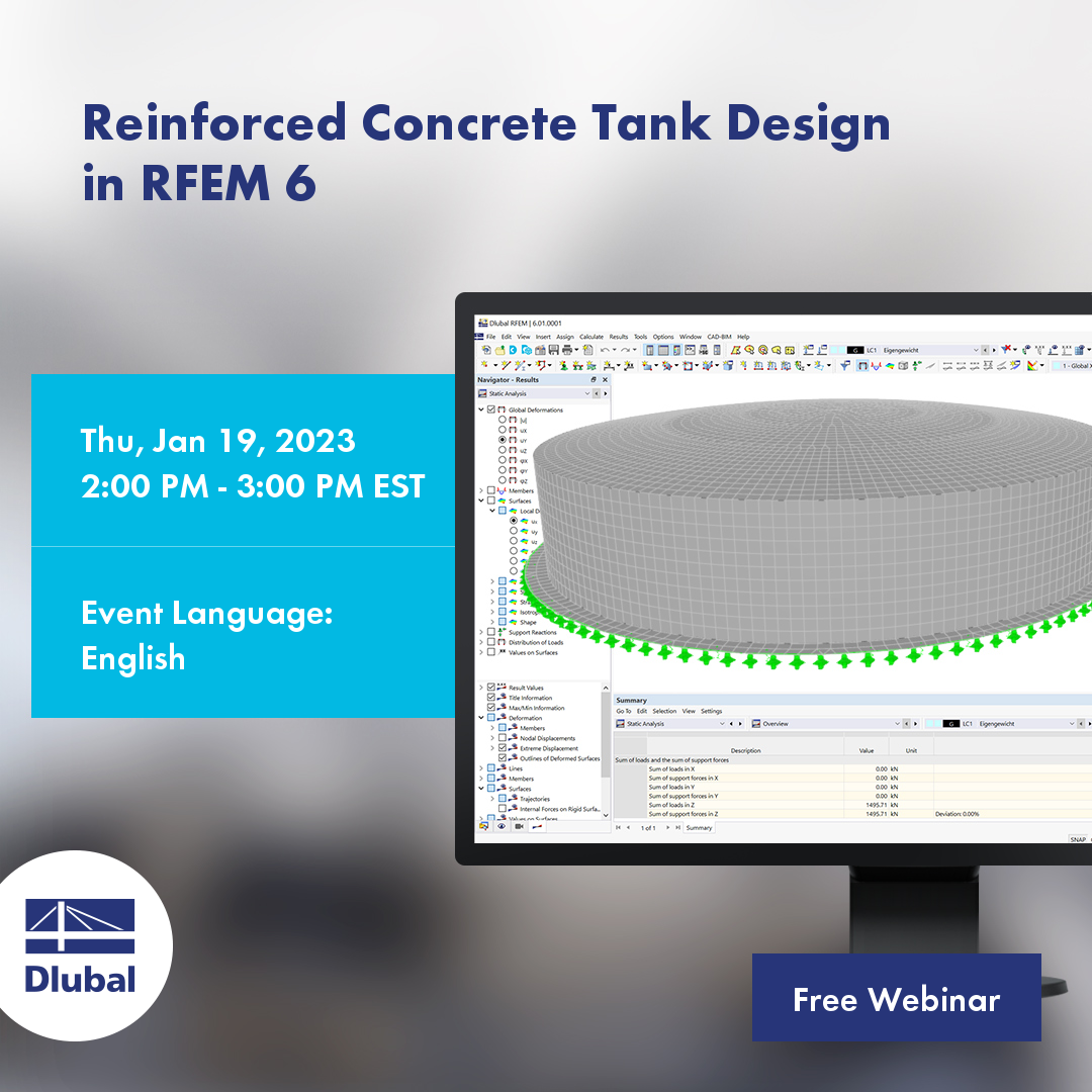 Vérification des réservoirs en béton armé\n dans RFEM 6