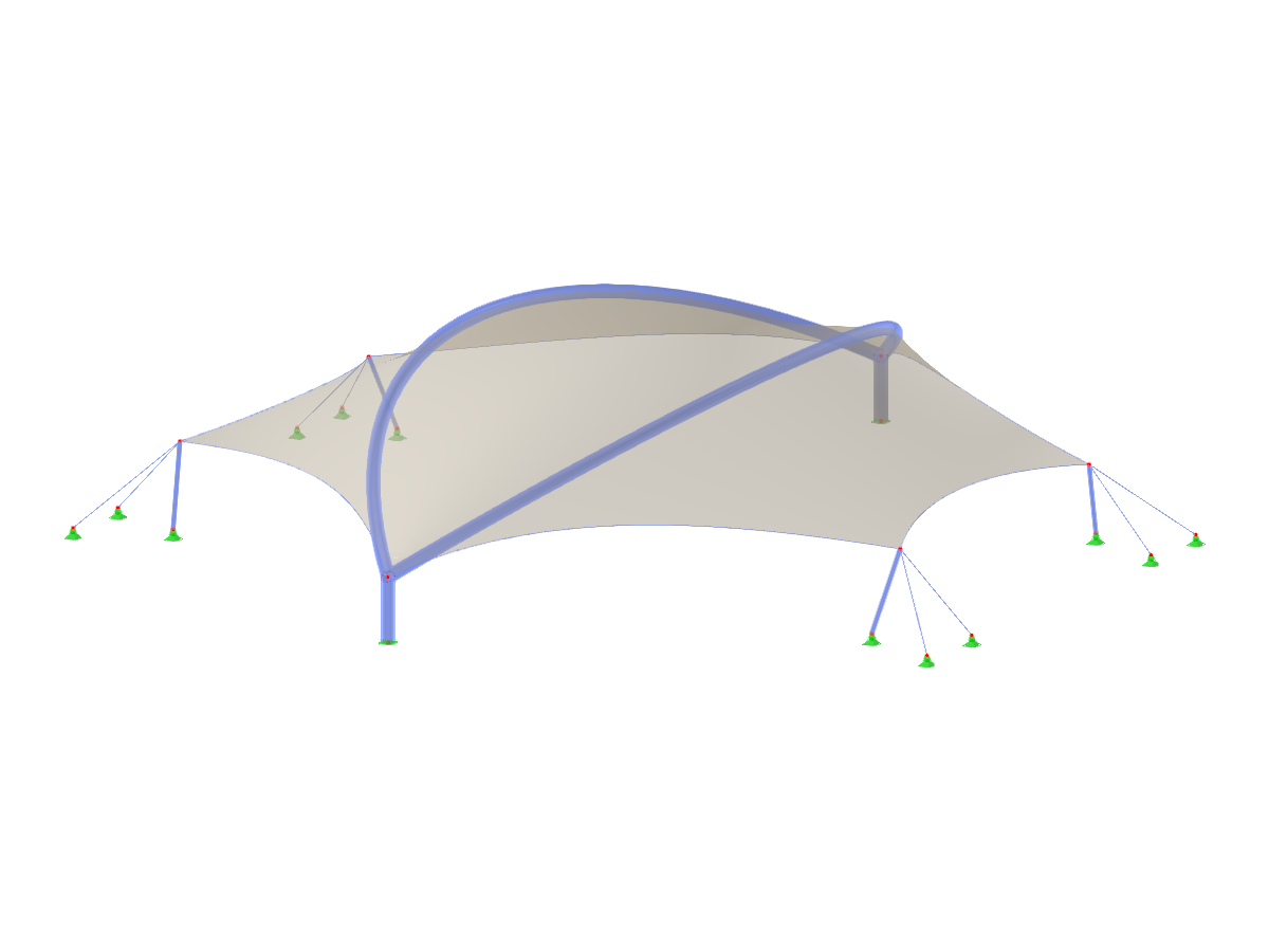 Modèle 003813 | TMS059 | Structure à membrane avec poutres cintrées