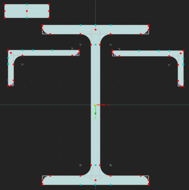 Modèle 003406 | BCS013-b | Section bâtie | Pistes de grue | Section en I laminé avec des cornières inégales avec un fer plat avec des paramètres