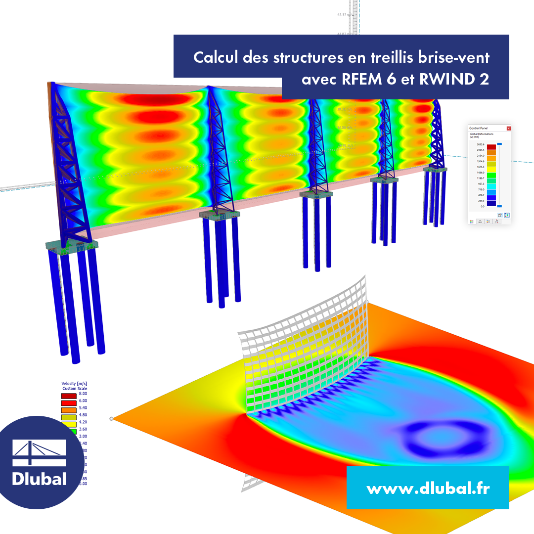 Calcul des structures en treillis brise-vent \n avec RFEM 6 et RWIND 2