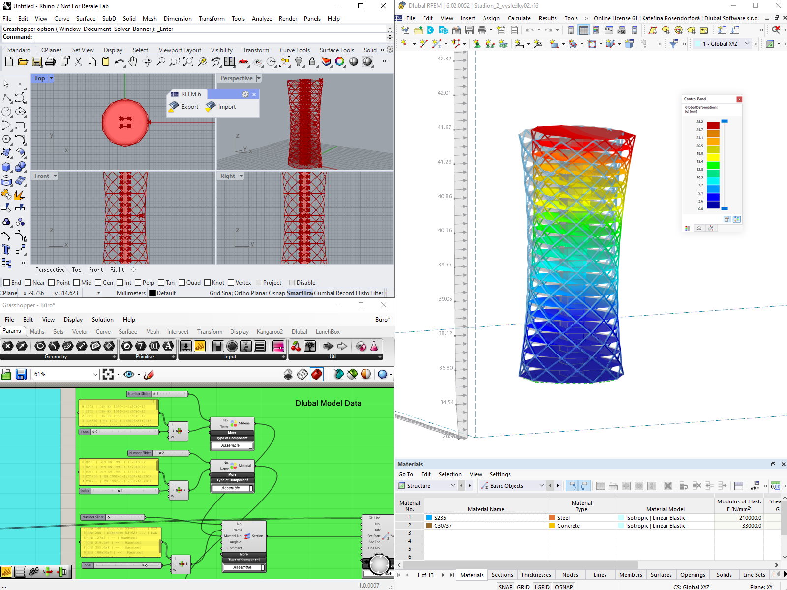 Interfaces de RFEM 6 avec Rhino & Grasshopper