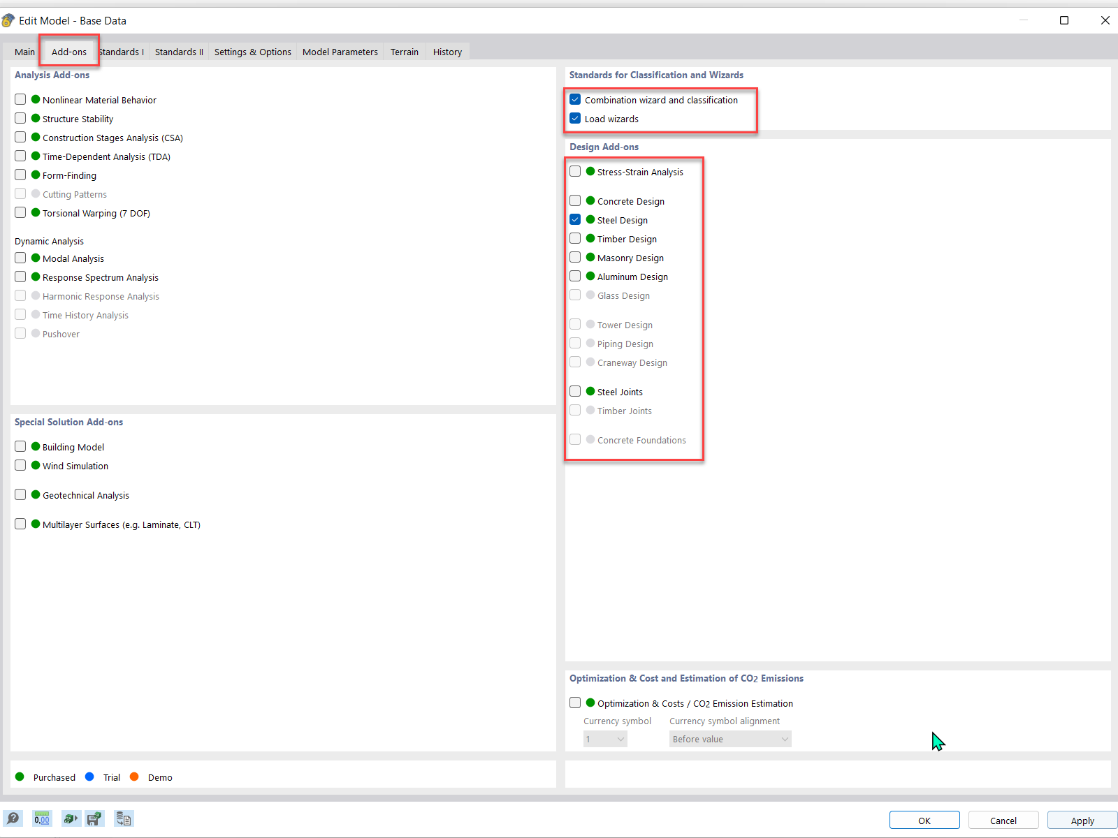 FAQ 005358 | Lors d'un calcul selon l'ASCE 7, comment configurer une situation de projet ASD ?