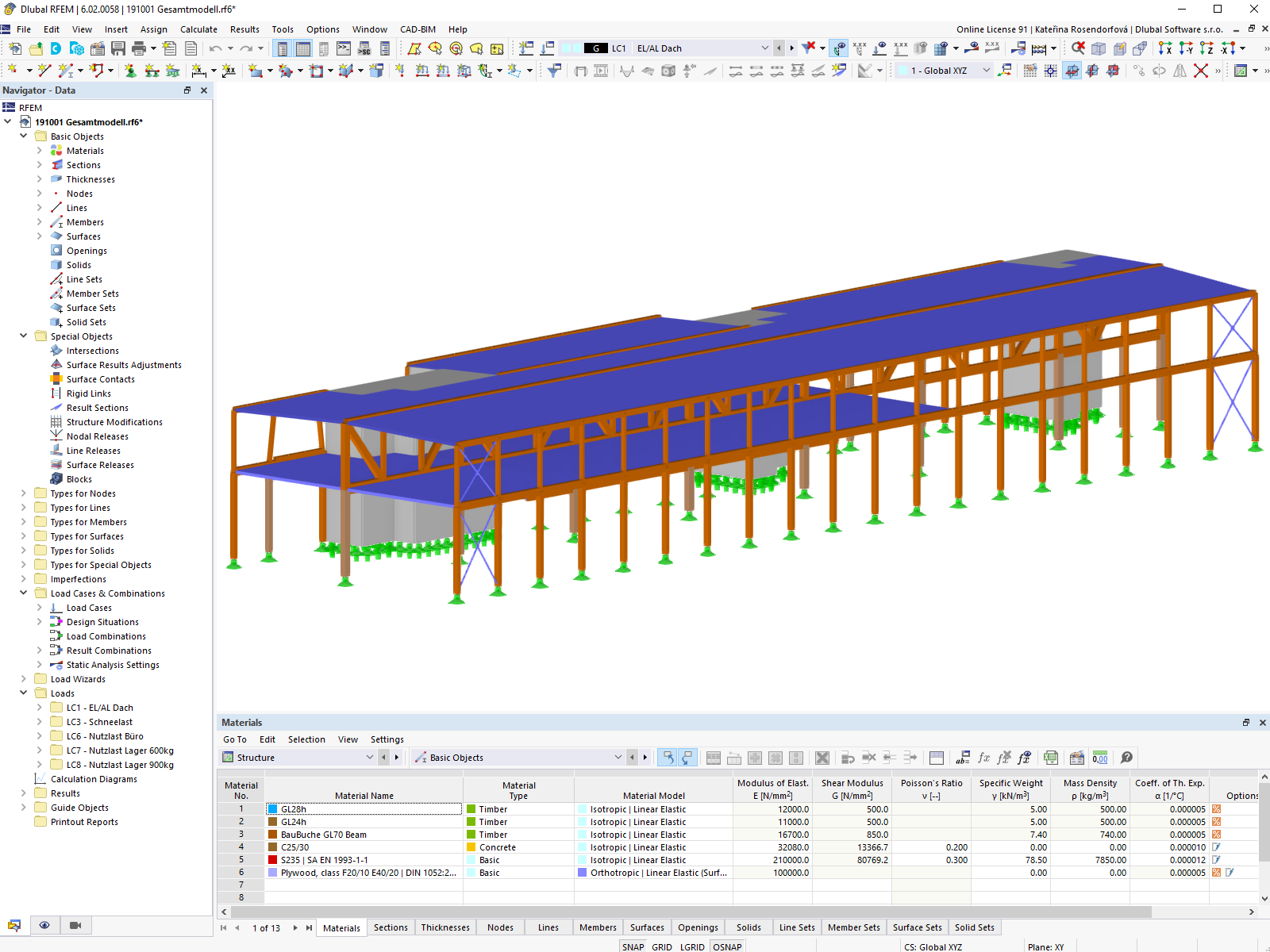 Modèle RFEM du hall d'usine du parc industriel Edelweiss à Münchwilen | © B3 Kolb AG