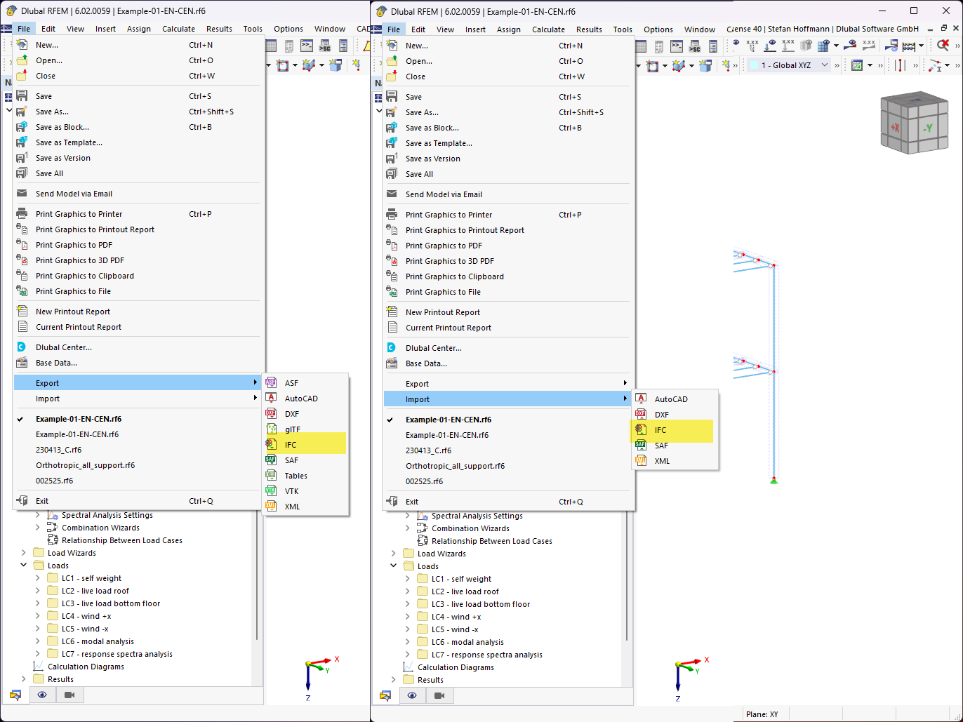 FAQ 005373 | Comment exporter ou importer un fichier IFC dans RFEM 6/RSTAB 9 ?