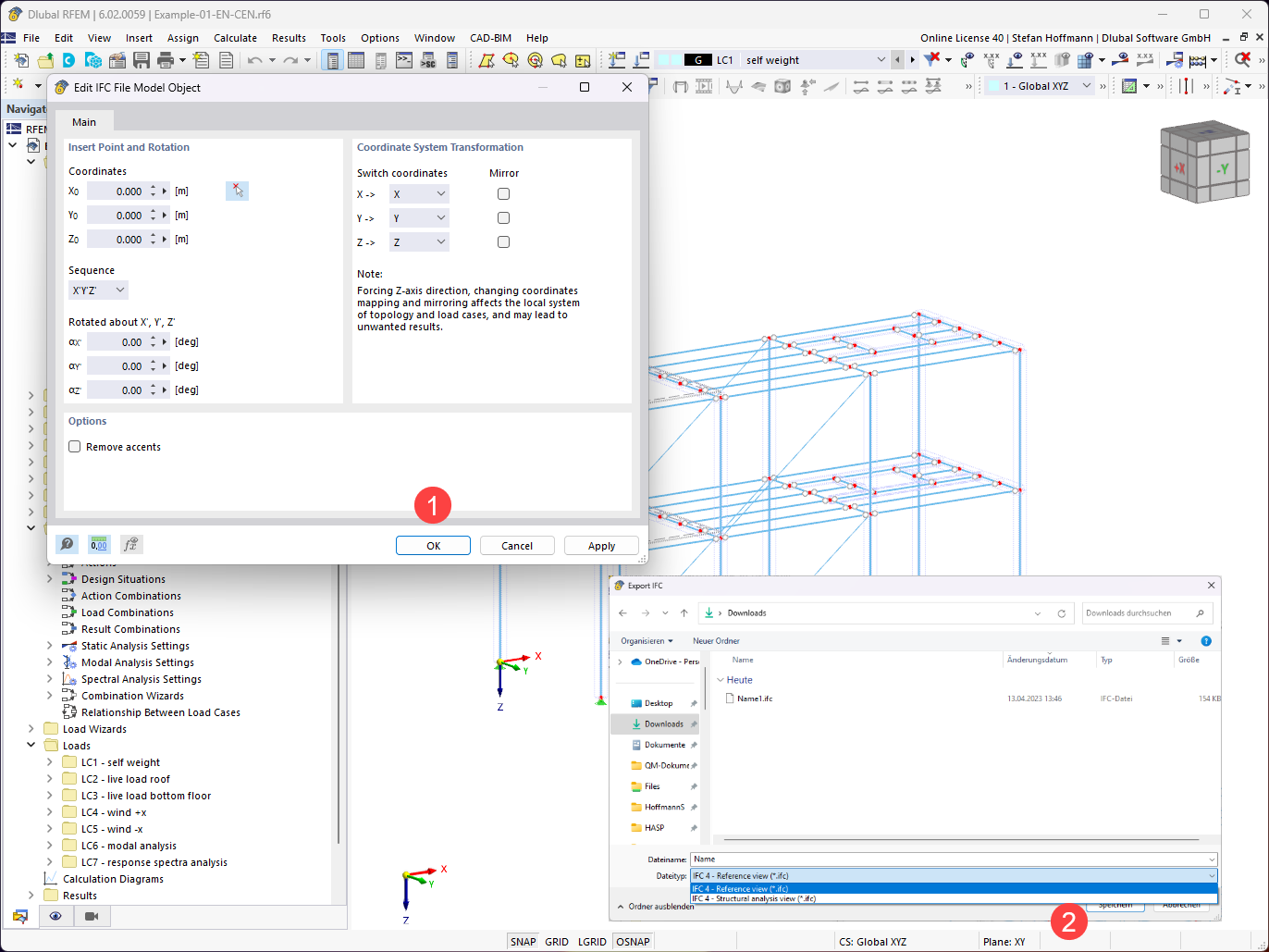 FAQ 005373 | Comment exporter ou importer un fichier IFC dans RFEM 6/RSTAB 9 ?