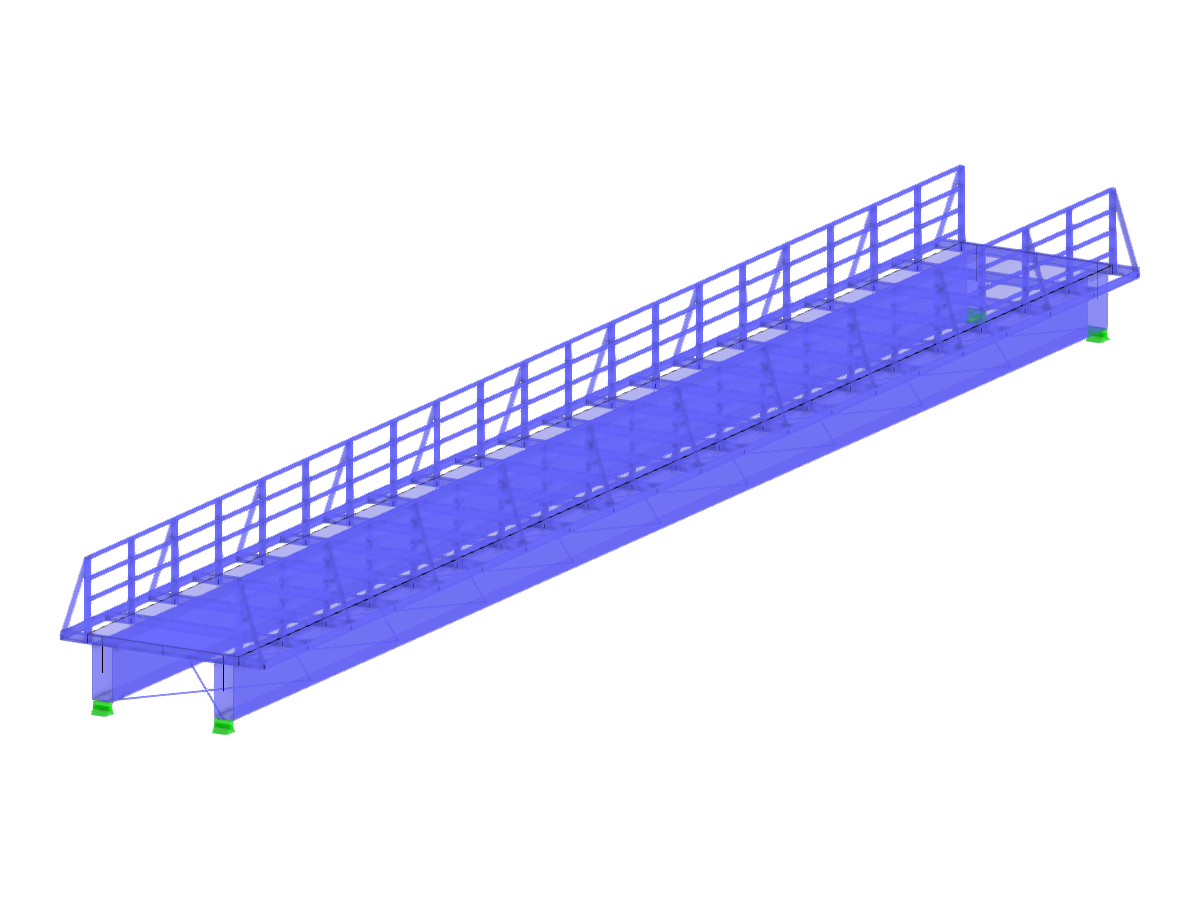 Modèle 004142 | Pont piéton en treillis