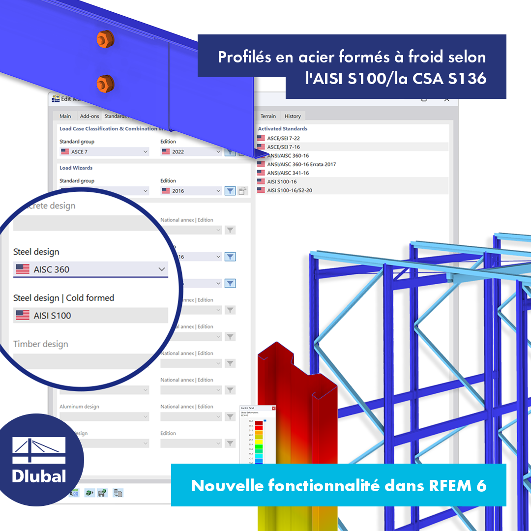 Sections en acier formées à froid selon AISI S100/CSA S136