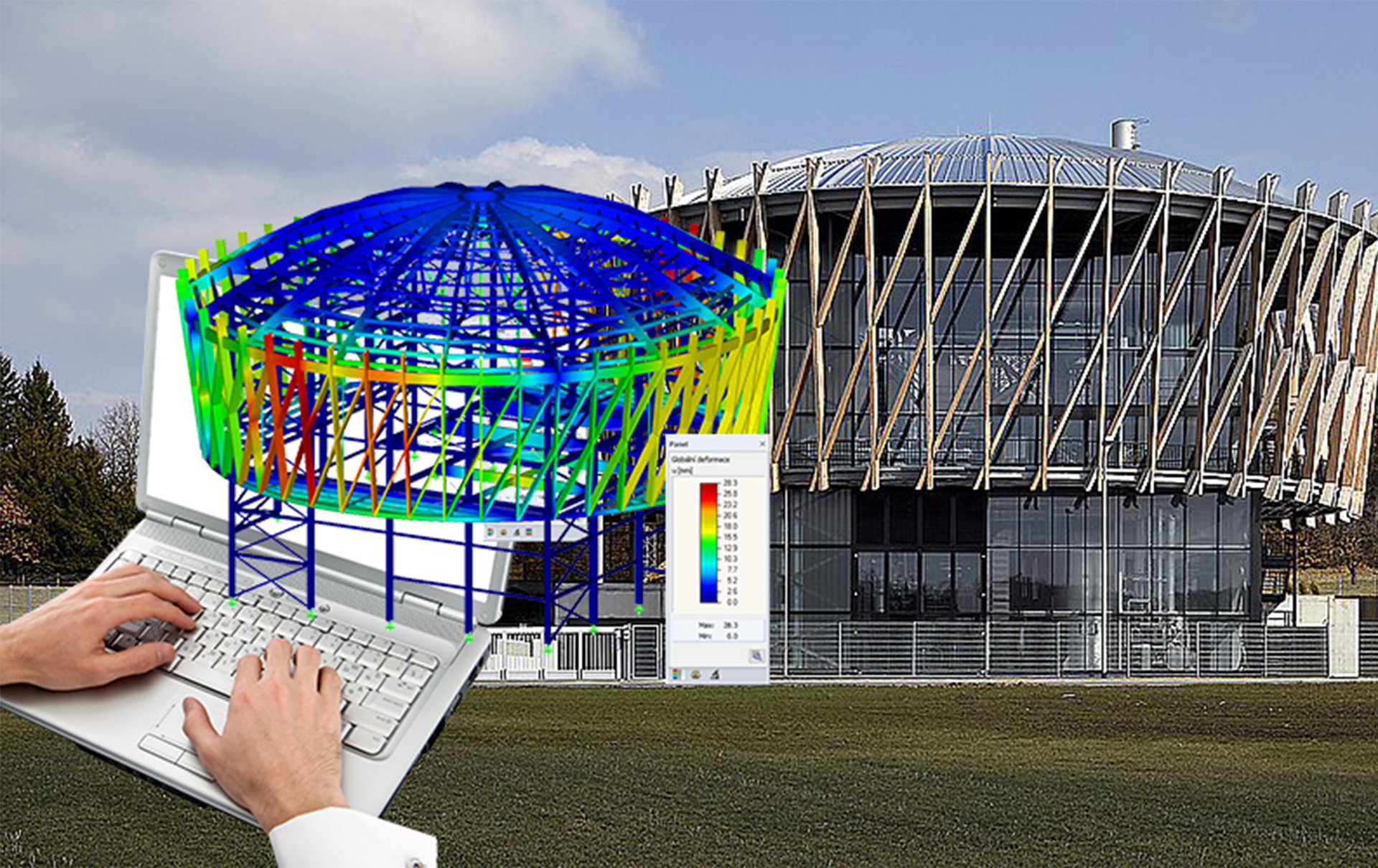 Calcul de structure et analyse par la méthode des éléments finis