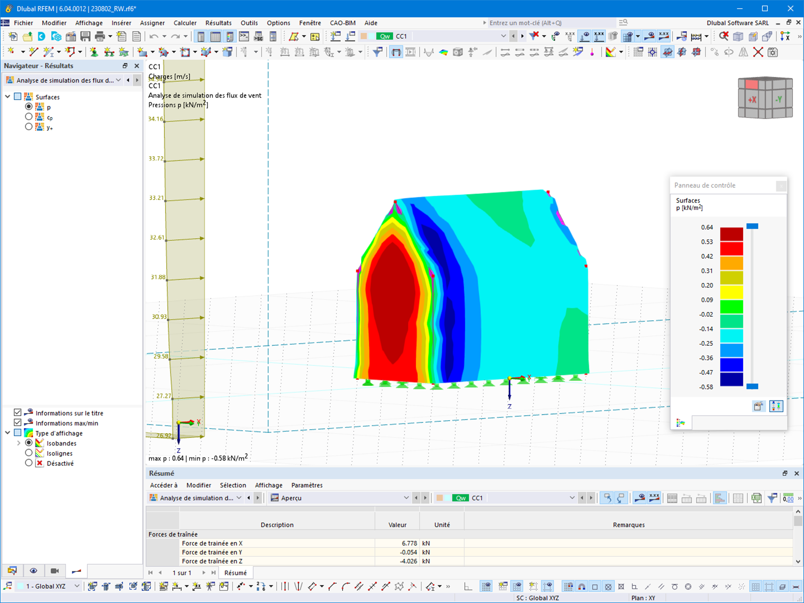 Fonctionnalité 002649 | Affichage des résultats de RWIND directement dans RFEM 6