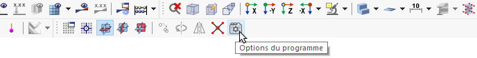 Bouton « Options du programme » dans la barre d'outils