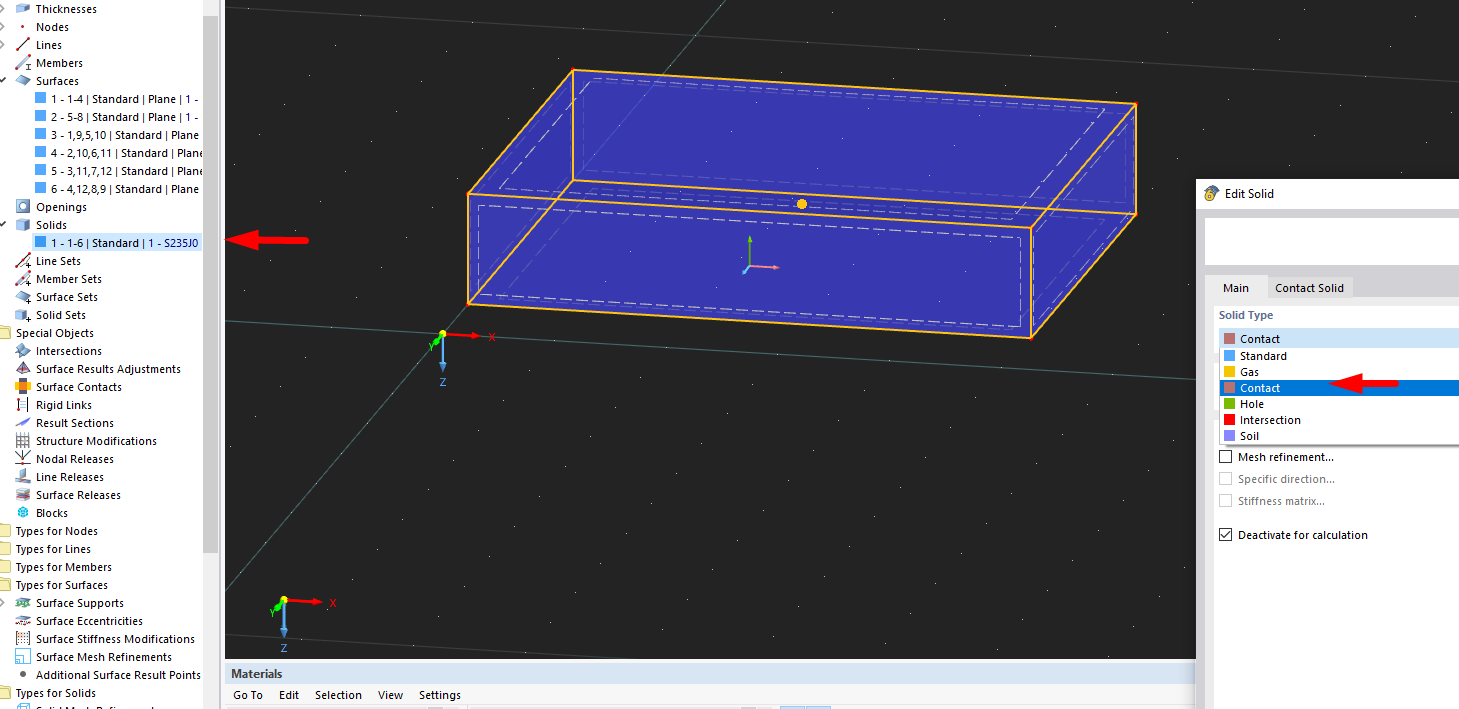 FAQ 005414 | Comment puis-je créer un solide de contact entre deux surfaces dans RFEM ?