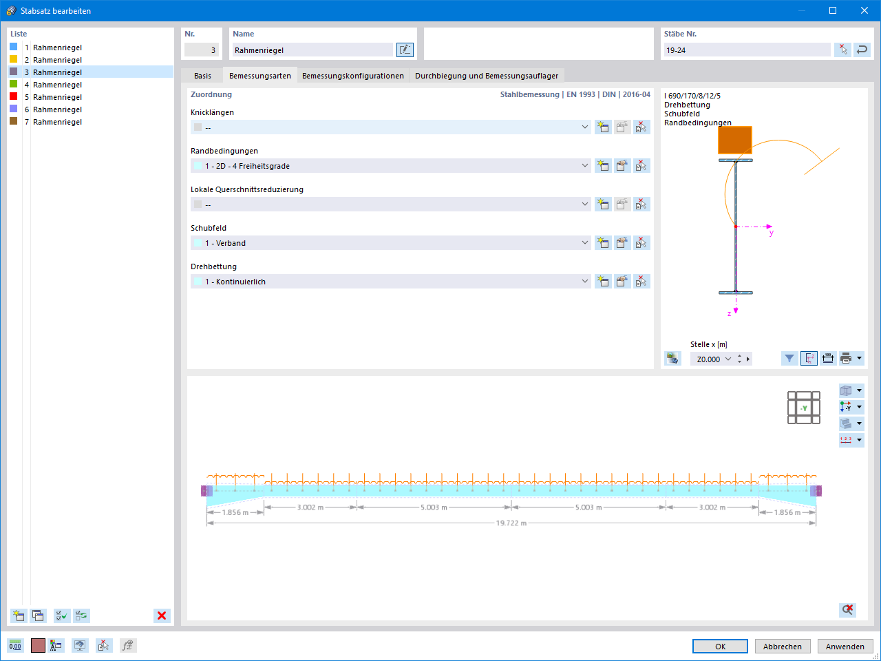 Ensemble de barres | Types de calcul dans RSTAB 9