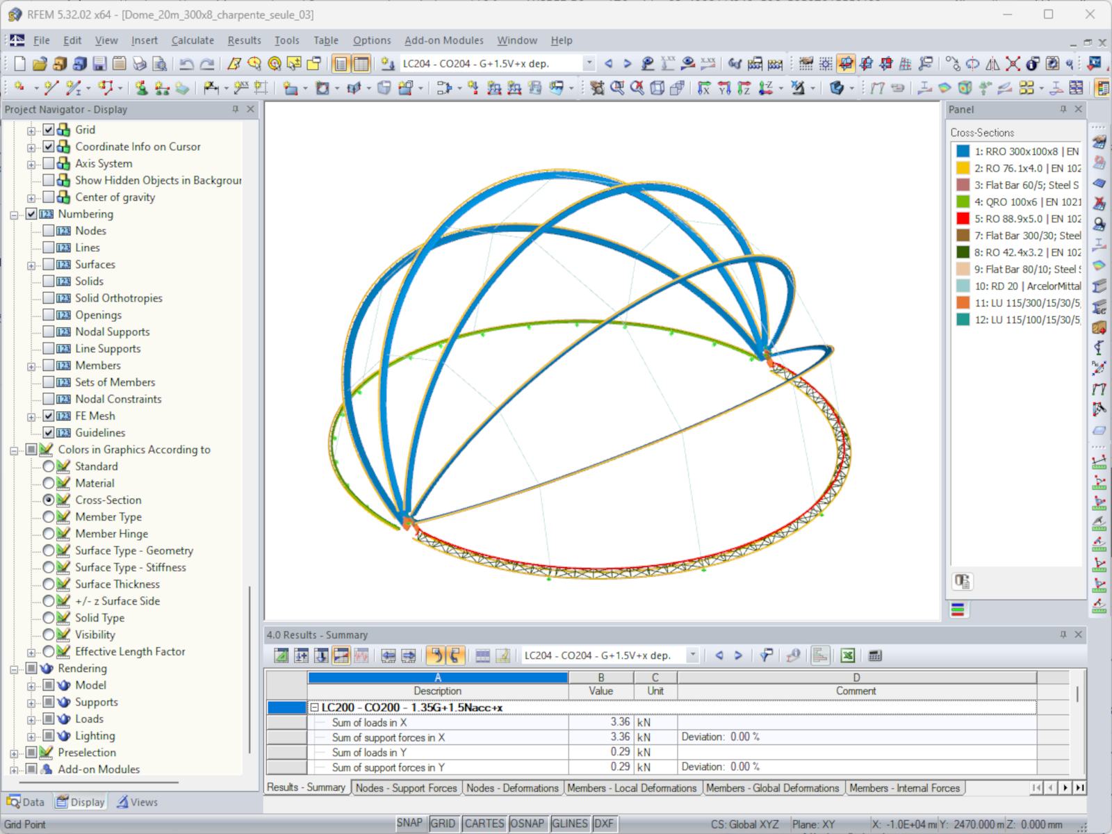 Modèle du dôme rétractable dans RFEM (© Odo S&E)