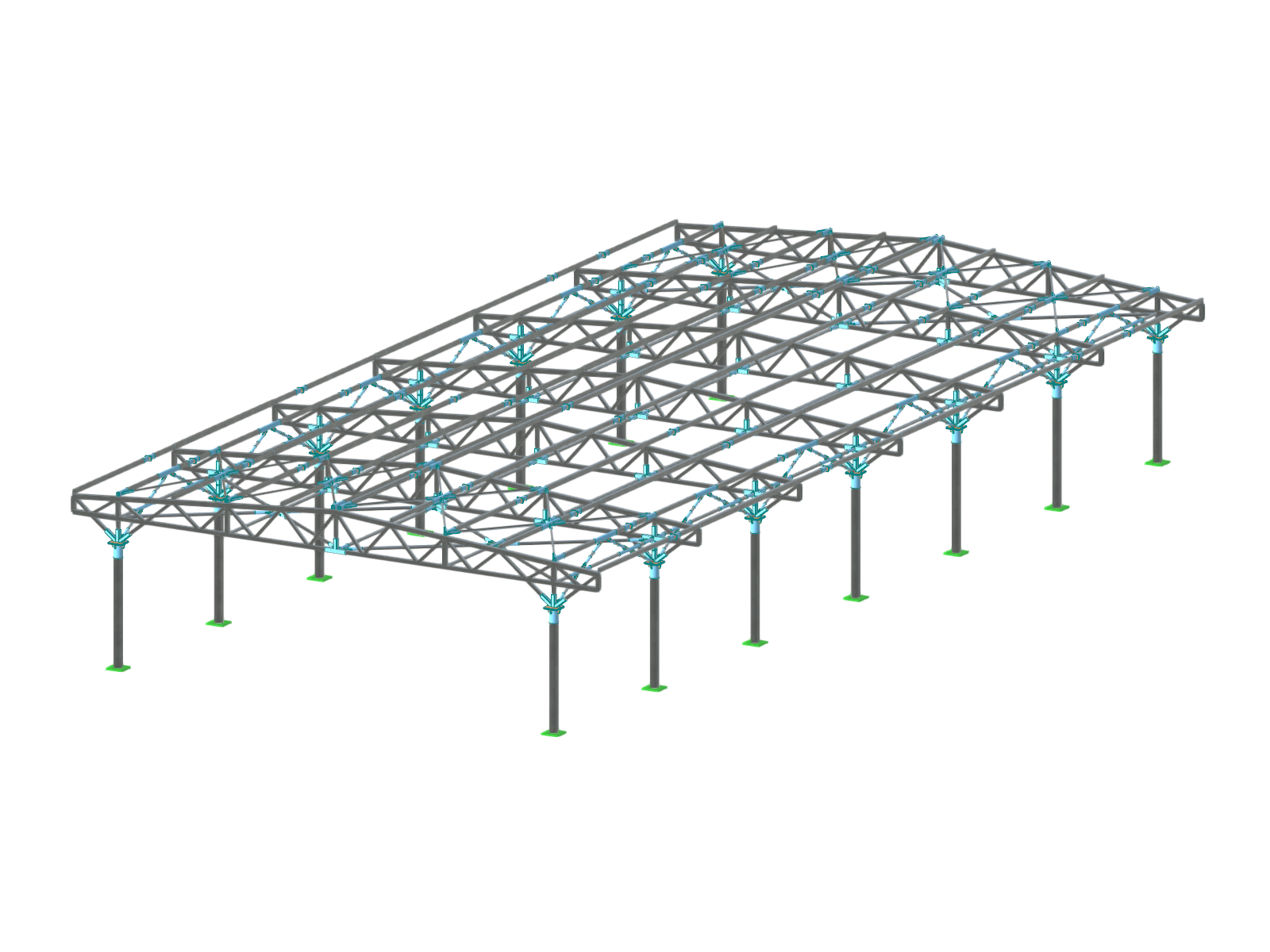 Modèle 004617 | Structure en acier de toiture avec vérification des assemblages en acier