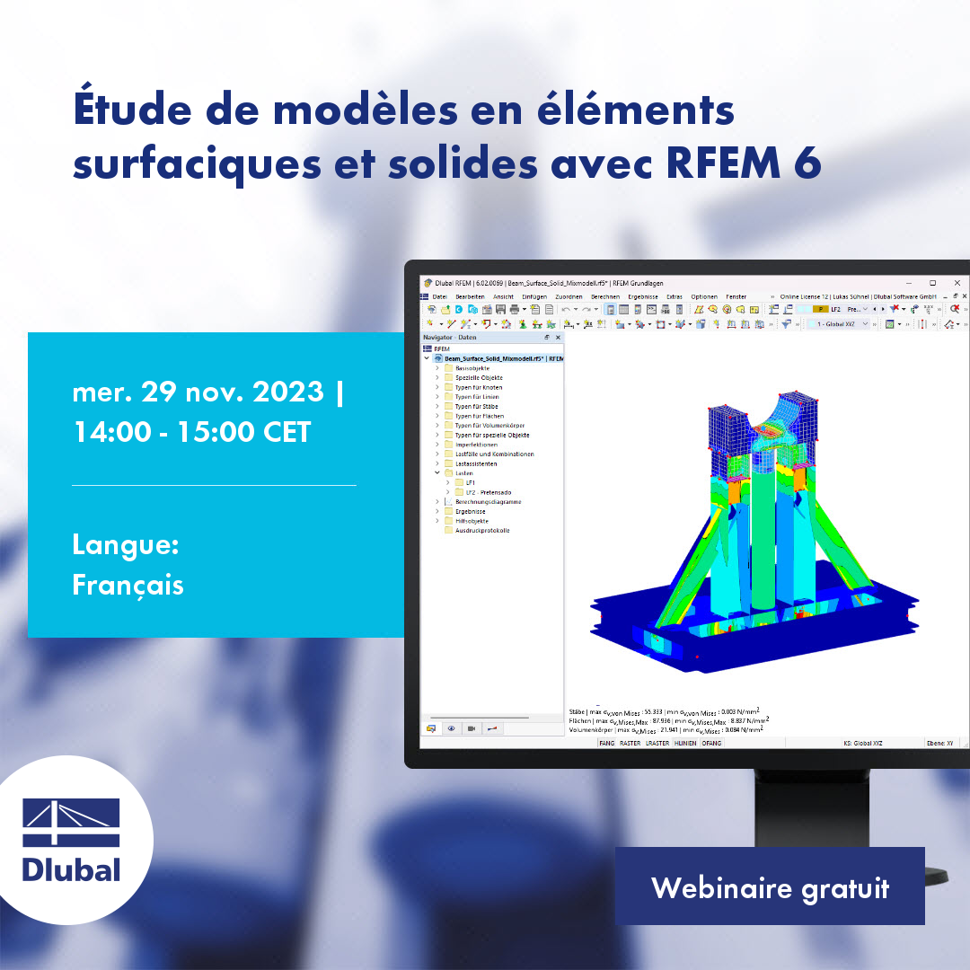 Étude de modèles en éléments surfaciques et solides avec RFEM 6