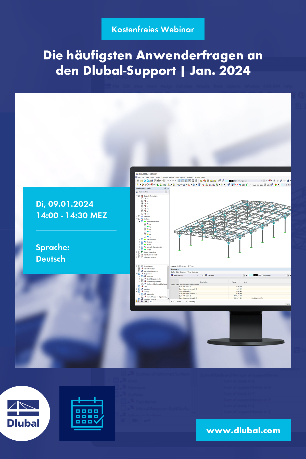 Analyse des vibrations induites par une machine dans RFEM 6 | janv. 2024