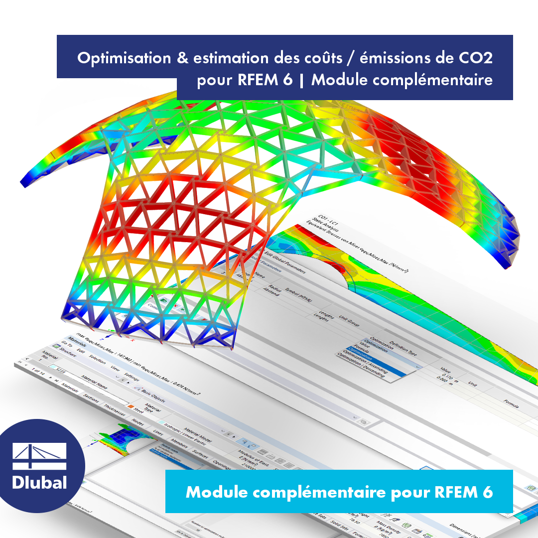 Optimisation & estimation des coûts / émissions de CO2 pour RFEM 6 | Module complémentaire