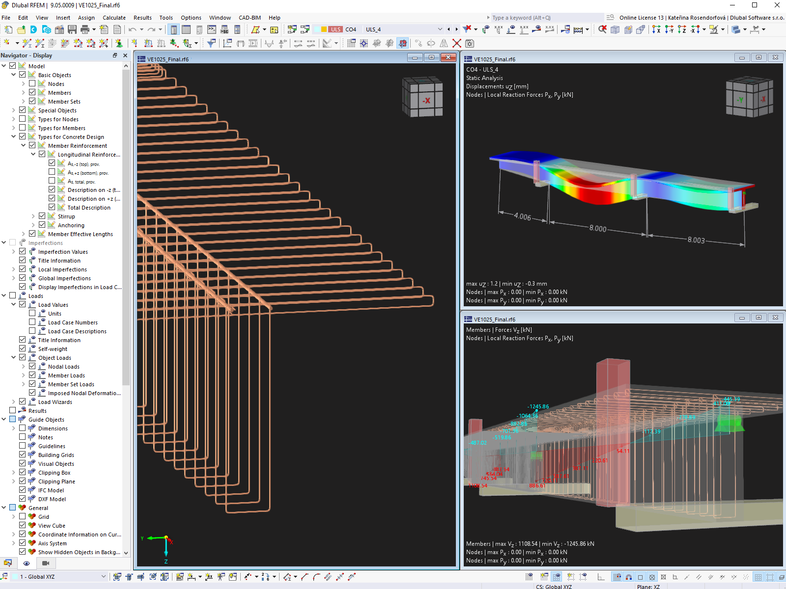 Poutre en béton à deux travées avec porte-à-faux dans RFEM 6