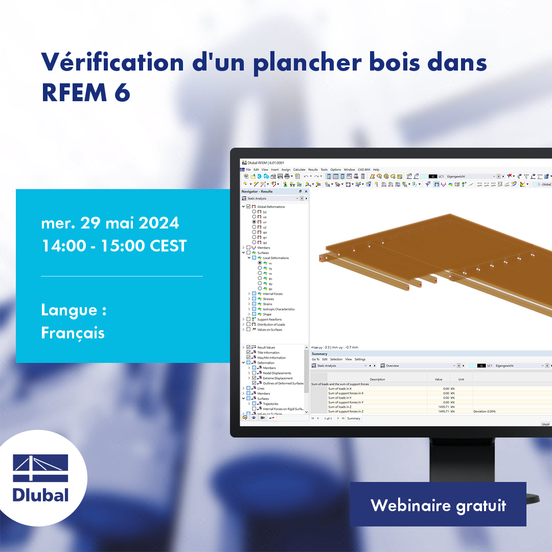 Vérification d'un plancher bois dans RFEM 6