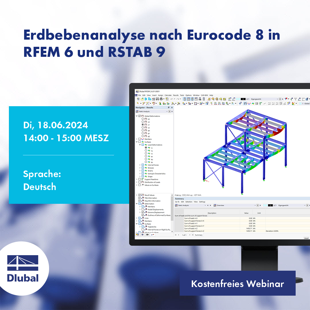 Analyse sismique selon l'Eurocode 8 dans RFEM 6 et RSTAB 9