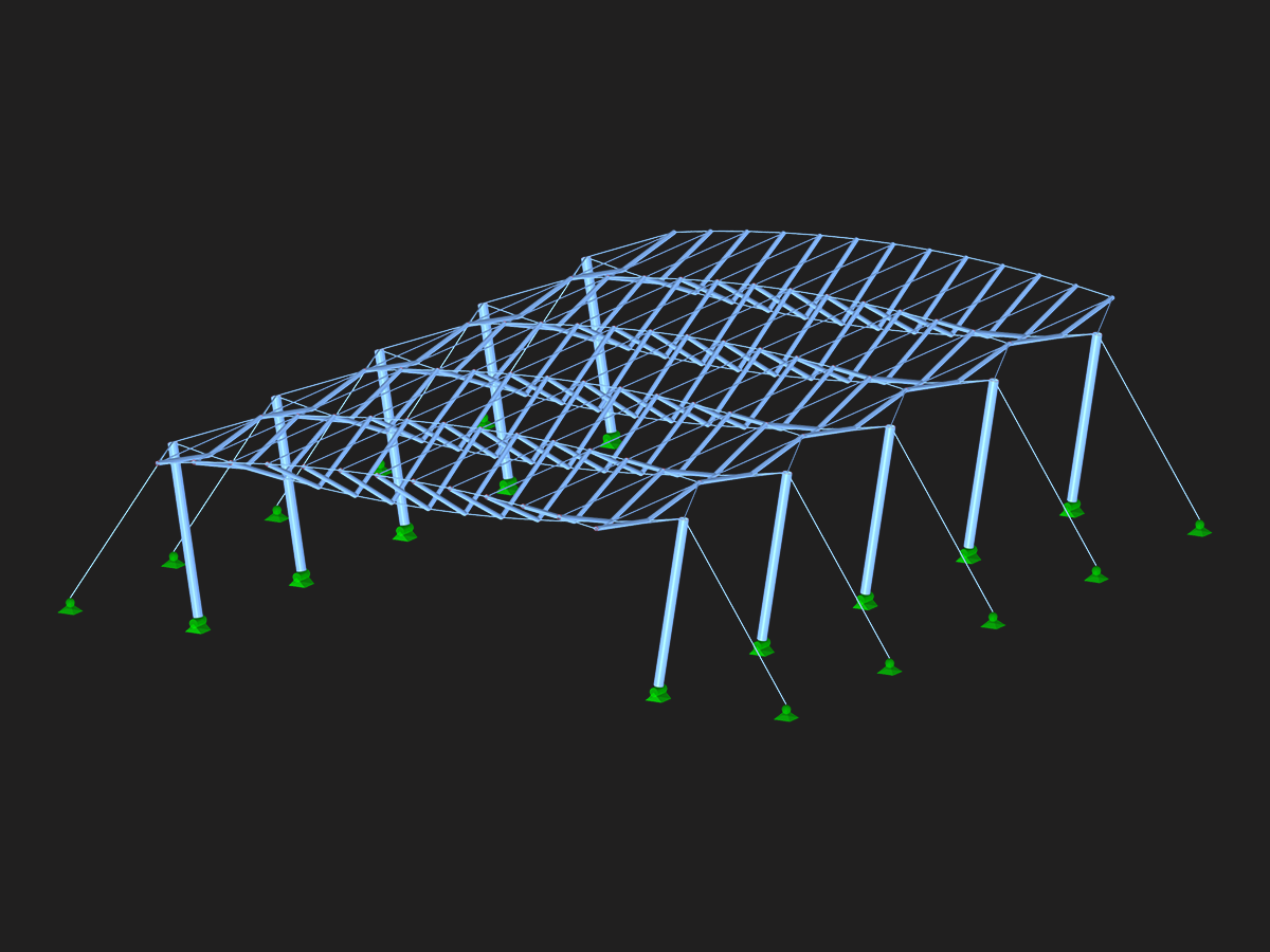 Système spatial parallèle avec stabilisation par câble de contreventement