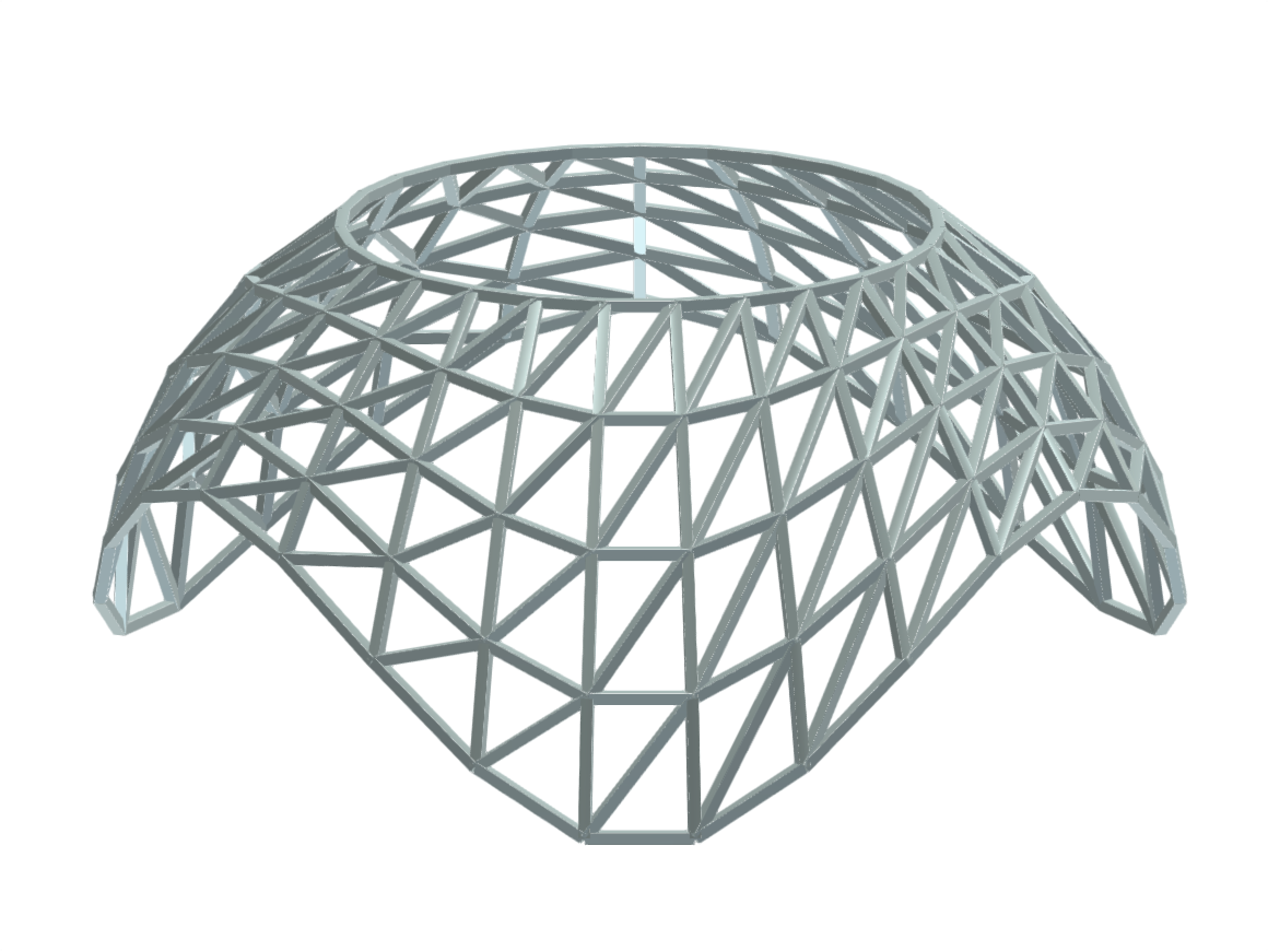 Modèle 004925 | Gridshell rond en aluminium