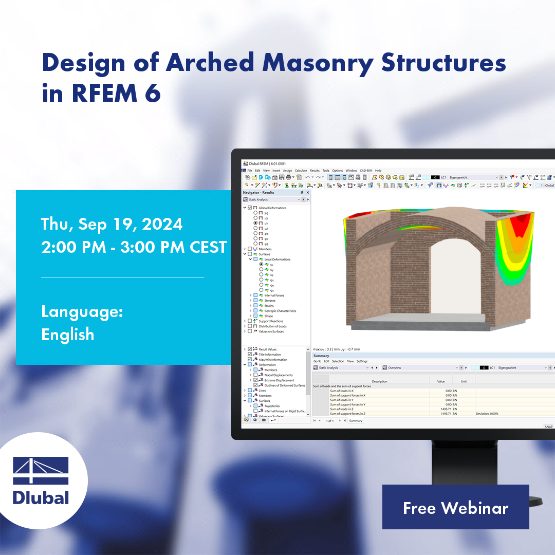 Vérification de structures en maçonnerie cintrées dans RFEM 6