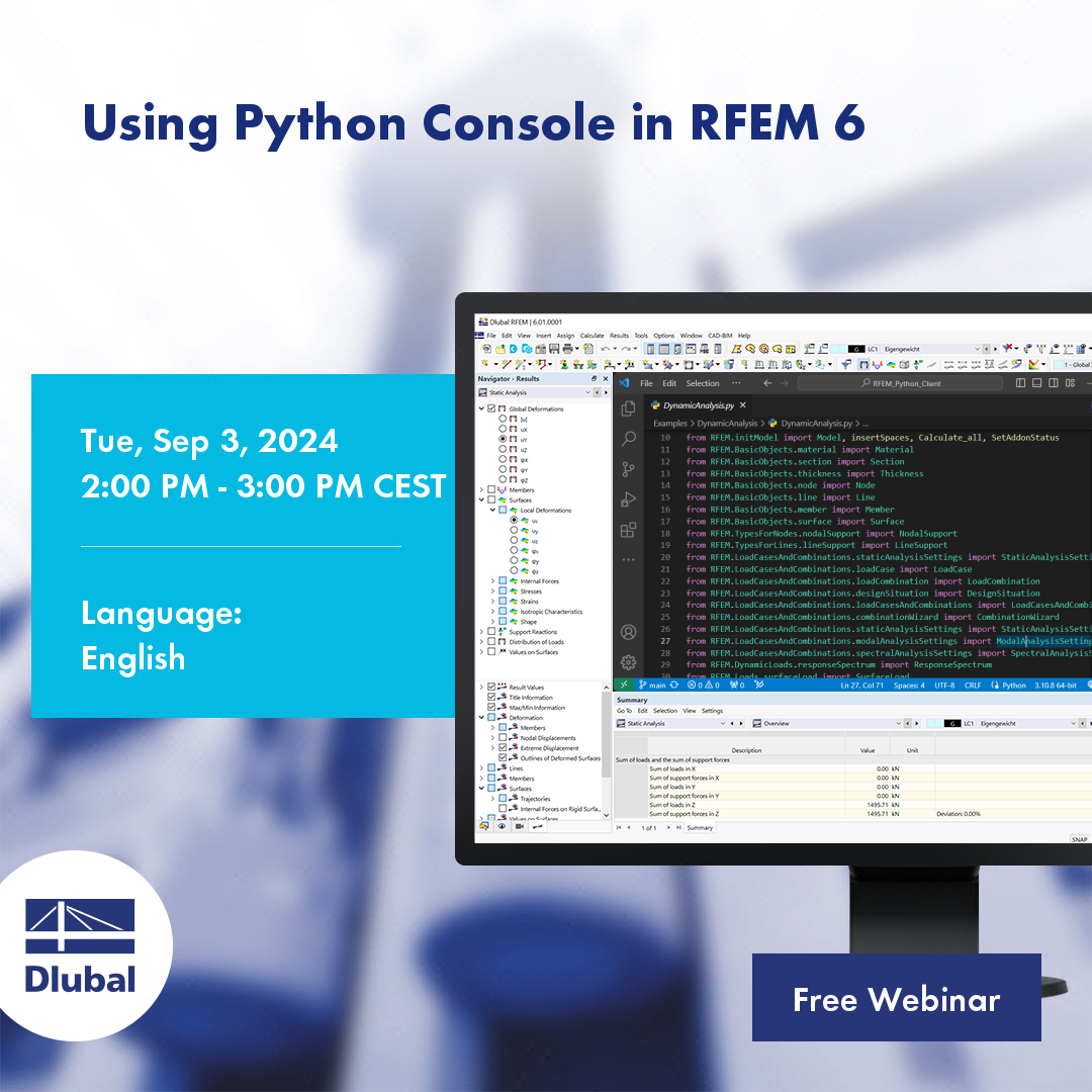 Utilisation de la console Python dans RFEM 6