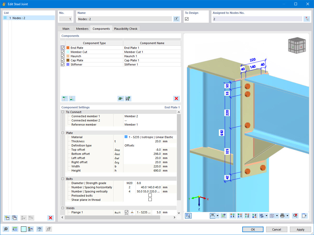 Dimensionner les assemblages acier