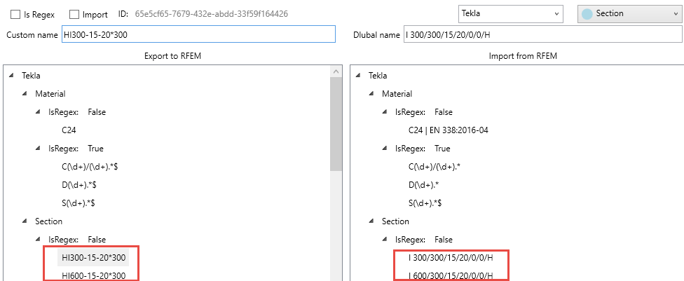 Conversion des sections individuelles