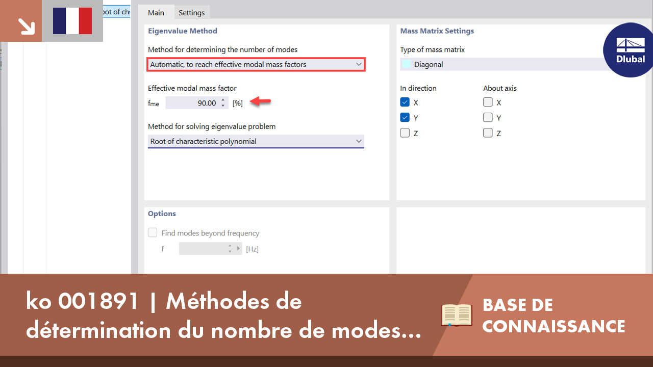 KB 001891 | Méthodes de détermination du nombre de modes propres dans le module complémentaire Analyse modale KNOWLEDGE BASE