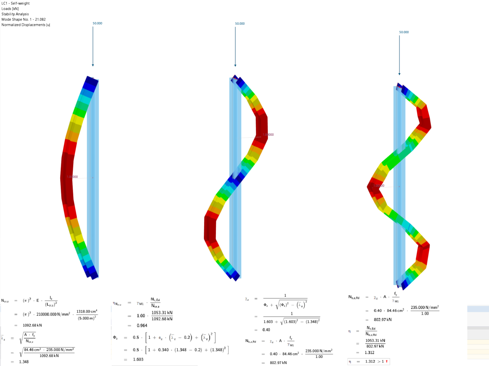 ko 001897 | Comment les imperfections ont-elles été déterminées dans les formules de calcul de l'analyse du flambement par flexion ?