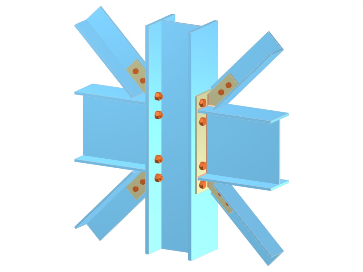 Modèle 005106 | contreventements | Beams and Diagonals to Continuous Column