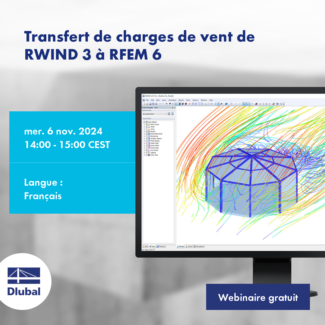 Transfert de charges de vent de RWIND 3 à RFEM 6